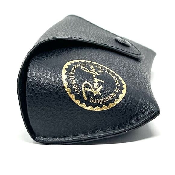 Ray-Ban Black Leather Glasses Case for Sunglasses Eyeglasses with Cleaning Cloth - Picture 3 of 12
